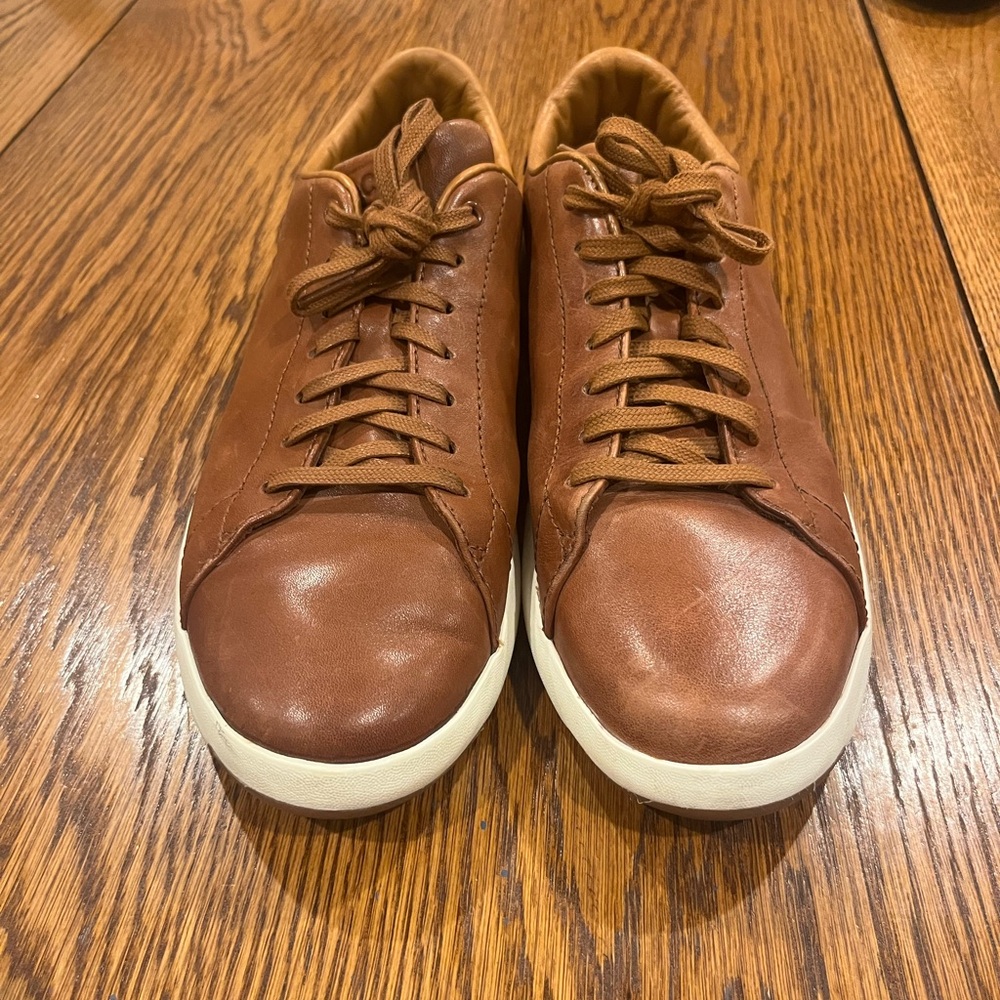 Cole Haan Brown Leather Sneakers with White Soles